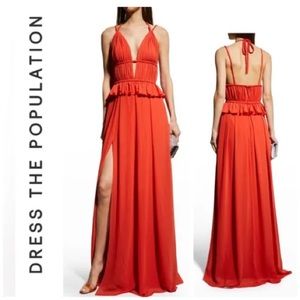 Dress the Population Athena Fit and Flare Maxi Dress